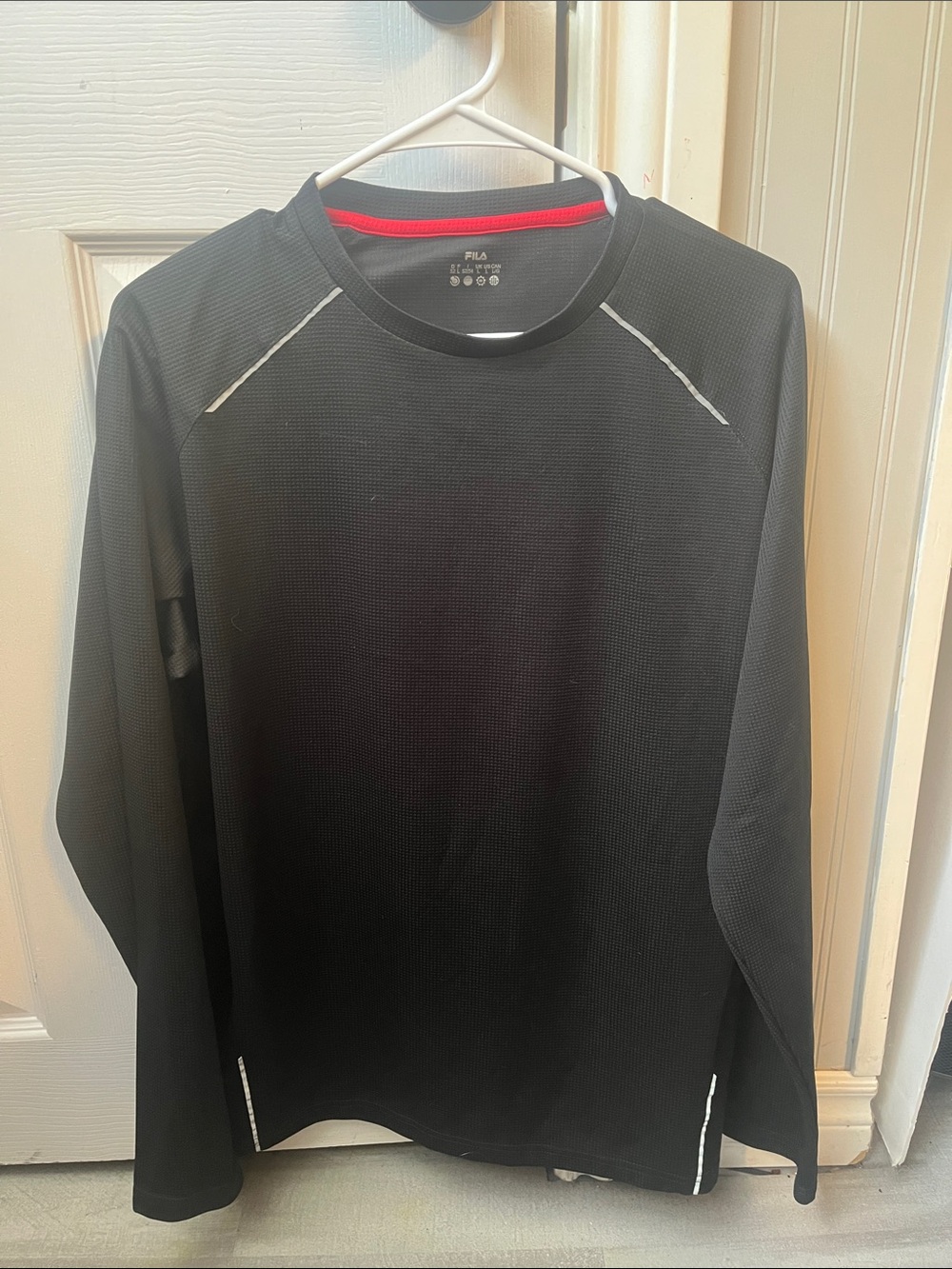 Fila Men’s Black Long-Sleeve Athletic Crew Undershirt Warmer